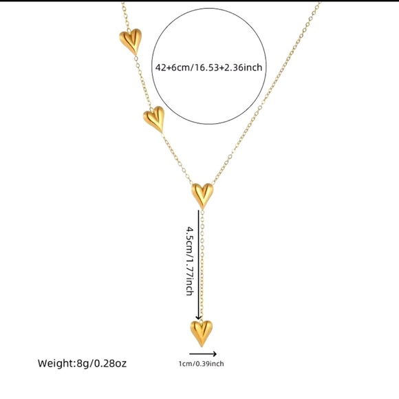 Sweet Heart Tassel Necklace female minority design love bracelet earrings Set - Picture 4 of 4